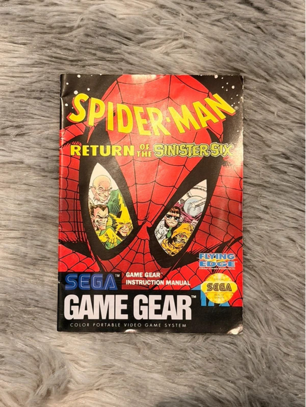 Spider-Man Return of the sinister six Sega Gamegear Manual